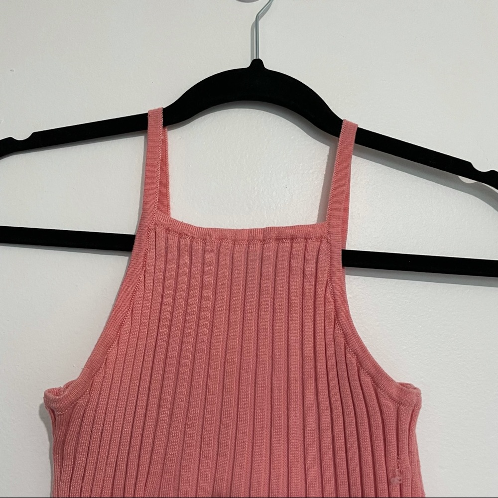 High square neck ribbed tank top